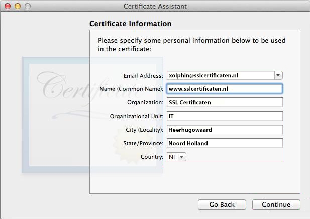 Apple OS X Server 10.7 (Lion) en 10.8 (Mountain Lion) - Aanmaken CSR